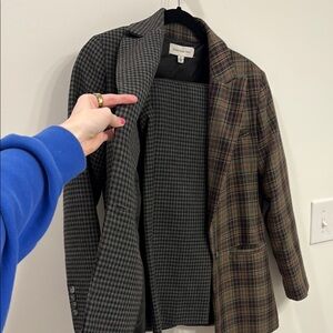 Something Navy Plaid and Houndstooth Blazer